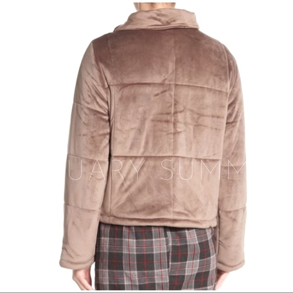 ❄️MOCHA MUSHROOM VELVET PUFFER JACKET - Picture 6 of 10